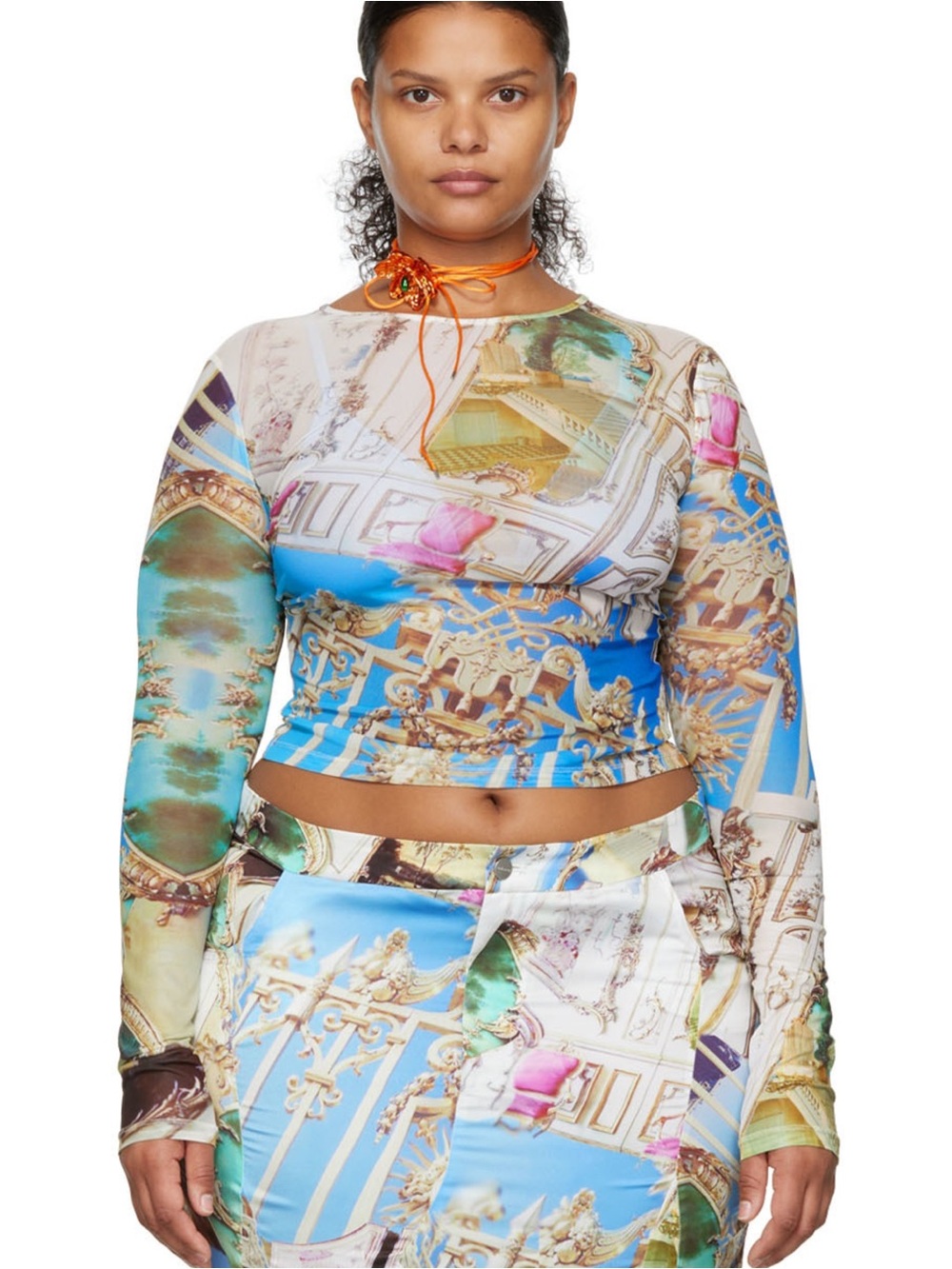 Miaou long sleeve mesh top